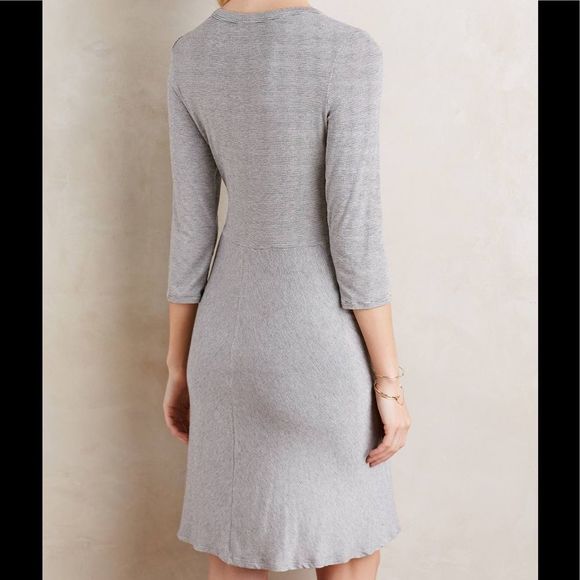 Anthropologie Knotted Knit Dress Striped L Large - Picture 2 of 3